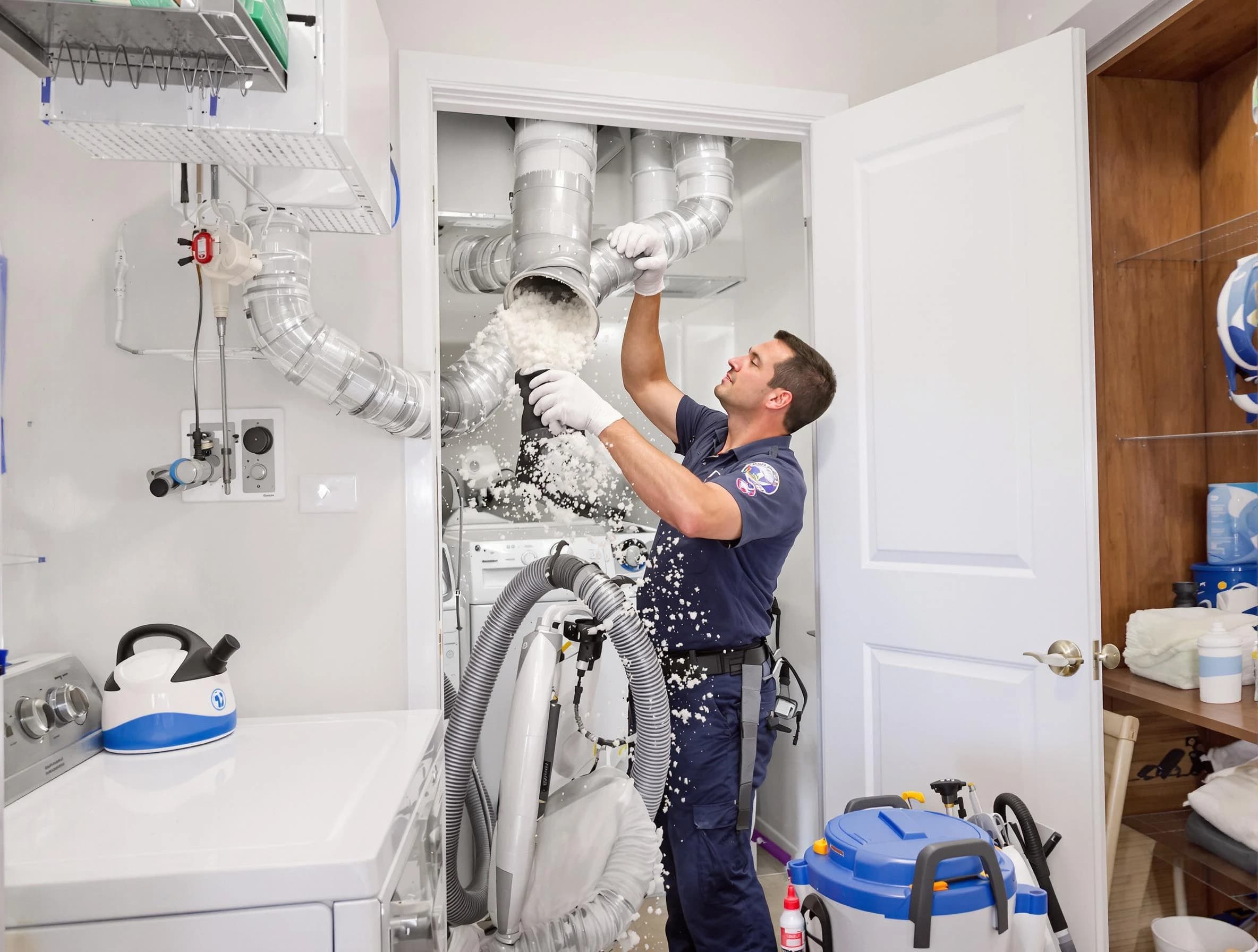 Hyrum Dryer Vent Cleaning technician delivering thorough residential dryer vent cleaning service in Hyrum